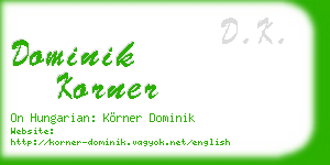 dominik korner business card